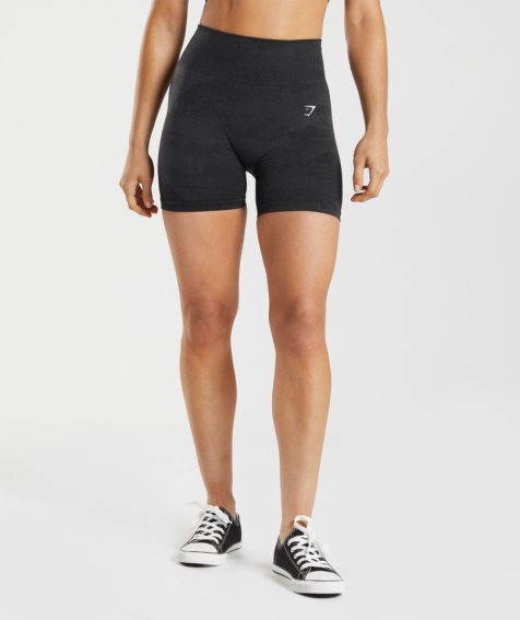 Women's Gymshark Adapt Camo Seamless Shorts Black | CA 1835A7